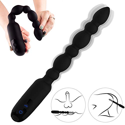 Double Motor Vibrating Anal Vibrator Prostate Massager with 7 Vibration modes, Treediride Rechargeable Waterproof Vibrating G Spot P Spot Vaginal Beads Butt Plug Sex Toy