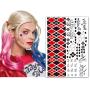 Leoars Joker Tattoo Stickers, 3-Sheet Harley Quinn Temporary Tattoos and 3-Sheet Fake Joker Suicide Squad Tattoos for Adult Men Women Kids Halloween Costume Cosplay Parties Accessories