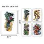 Leoars 4 Sheets Large Temporary Tattoos Sleeve Full Arm Tattoo Sticker and 4-Sheet Half Arm Fake Tattoos Nights Nightmare Before Christmas Fish Peacock Dragon Patter Tattoos Sleeve Body Art Makeup