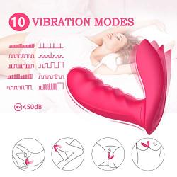 Wearable G Spot Butterfly Vibrator, Wireless Remote Control Clitoris Vibrating Dildo with 10 Vibration Pattern, Rechargeable Waterproof Female Masturbation Adult Sex Toys for Couple & Women