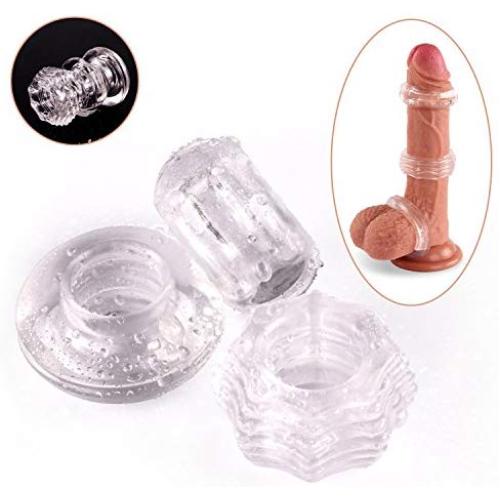 Cock Rings Silicone Penis Rings for Male Erection Enhancing, Super Soft Dick Loops Set for Couples Lover Extra Stimulation Sex Toys Sexual Gift (3 in 1 - Clear) Cock Rings Silicone Penis Rings for Male Erection Enhancing, Super Soft Dick Loops Set for Couples Lover Extra Stimulation Sex Toys Sexual Gift (3 in 1 - Clear)