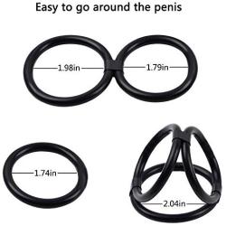Cob Silicone Cock Ring Set Erection Enhancing Penis Ring Set