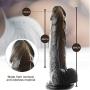 Yove Lifelike Realistic Dildo Adult Toy Black Dildo with Strong Suction Cup 8 and Diameter 1.77 Sex Toy for Women Gay