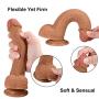 BlsesJoy 129-9 Inch Rea.listic Dî`ld.ɔs with Strong Suction Cup-Relaxation Massager Wand Toys-100% High-Quality Silicone Material (Flesh)