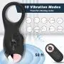 Vibrating Cock Ring for Couples Play, 10 Powerful Vibration Modes Silicone Penis Ring with Remote Control Rechargeable Waterproof Clit Vibrator Sex Toys for Men Longer Lasting Harder Erection (Black) Vibrating Cock Ring for Couples Play, 10 Powerful Vibration Modes Silicone Penis Ring with Remote Control Rechargeable Waterproof Clit Vibrator Sex Toys for Men Longer Lasting Harder Erection (Black)