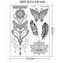 Temporary Tattoos Stickers, Ztent 9 Sheets Mandala Flower Body Art Stickers Waterproof Henna Black Art Tattoo Stickers For Adult Women Girls Body Art Arm