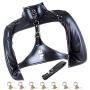 Black Leather Exposed Nipples Bra,Arm Restraints Sleeve,Adult Slave Training Dog Collars,For Couples BDSM Sexual Life ( Pulling Rope & Padlock 7 Pieces)