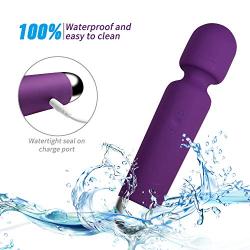 Powerful Cordless Handheld Therapeutic Wand Massager，USB Rechargeable，10x Multi-Speed Vibrations Personal Massager，Perfect for Back Legs Hand Pains，Purple，ALKAID