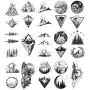 Ooopsiun 20 Pieces Geometry Triangle Mountain Temporary Tattoos Sticker for Adult Men Women Kids, Waterproof Fake Tattoos Body Art Sticker for Hand Neck Wrist Arm Ooopsiun 20 Pieces Geometry Triangle Mountain Temporary Tattoos Sticker for Adult Men Women Kids, Waterproof Fake Tattoos Body Art Sticker for Hand Neck Wrist Arm