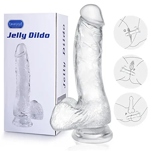 Realistic Dildo, Louviva 7 Inch Clear Jelly Dildo with Suction Cup for Women Realistic Dildo, Louviva 7 Inch Clear Jelly Dildo with Suction Cup for Women