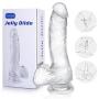 Realistic Dildo, Louviva 7 Inch Clear Jelly Dildo with Suction Cup for Women