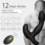 Male Prostate Anal Vibrators Unisex Massager with 12 Stimulation Patterns and 2 Powerful Motors, SXOVO Wireless Remote Vibrating G-spot Waterproof Smooth Silicone Sex Toy for Men, Women and Couples