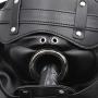 yIFeNG Leather Bondage Gimp Lockable Blindfold & Dildo Penis Mouth Gag Head Fetish Hood with 2 Nose Holes BDSM Mask Hood