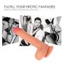 Ridmii Sex Realistic Dildo Dicks Thick Sex Toys for Women, Hands-Free Vaginal G Spot and Anal Play Fake Dick Lifelike Huge Penis Cock Gay Couple Masturbator, Full Shaped Balls and Strong Suction Cup