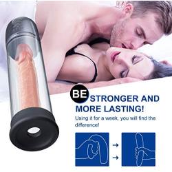 Automatic Penis Vacuum Pump for Men, Fovel Cock Enlarger with 4 Suction Intensities for Stronger Bigger Erections Improve, Rechargeable Male Enhancing Masturbator Sex Toy with Cylinder & Scale