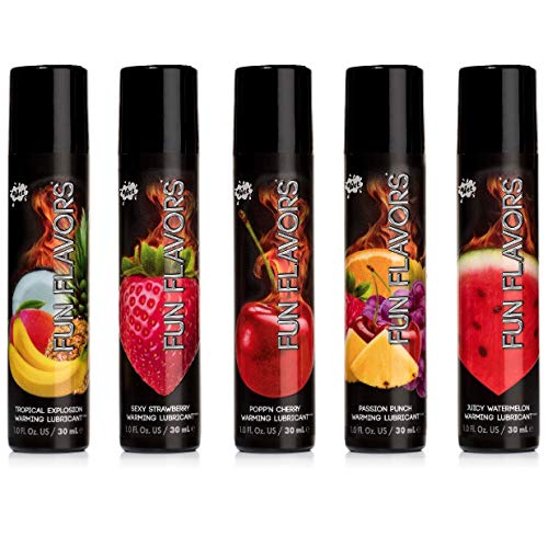 Wet Lube 1oz Sampler Assortment Bundle (Warming Fun Flavors 5 Pack)