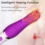 Clitoral Tongue Vibrators, Enlove, Oral Rotation Vibrators for G Spot Nipple Anal Vagina Stimulation with Heating Function and 7 Vibrations, Purple