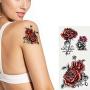 Flowers Temporary Tattoos for Women Tattoo Stickers Lotus Rose Body Shoulder Back Waterproofing Removable Tattoos 8 Sheets (style 6)