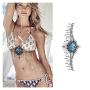 6 Pcs Sexy Temporary Tattoos Stickers Women Body Necklace Design Sticker for Party Festival Beach Pool Pinkiou (6 Sheets)