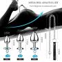 Metal Butt Plug Bell Anal Sex Toy Traction Chain BDSM Anal Plugs Jewelry Design Training Set Sex Toys Unisex Masturbation Large+Medium+Small for Beginners Advanced Users 4 Pcs
