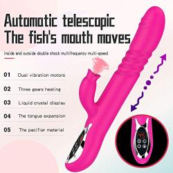 Silent Dual Motor Sucking USB Cable Rechargeable Pleasure 12 Speeds Mode Long Waterproof Wireless Telescopic Cordless Rábbít Vǐbrǎtǒr for Neck Shoulder Back Suction Vibrating Rose