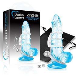 Doctor Loves SL-V2-0 Vibrating Dual Vibrating Cock Cage, Clear