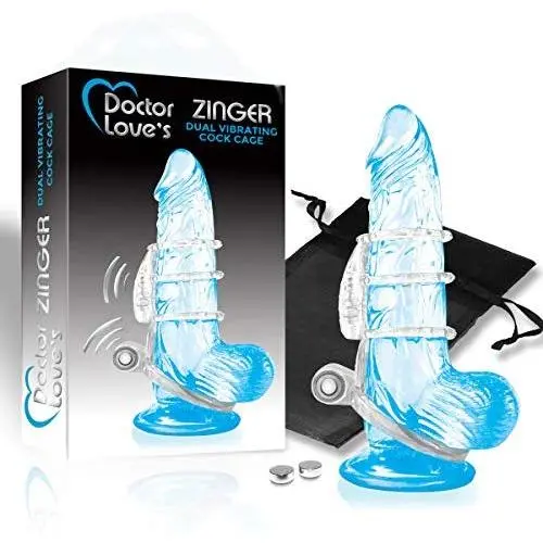 Doctor Loves SL-V2-0 Vibrating Dual Vibrating Cock Cage, Clear Doctor Loves SL-V2-0 Vibrating Dual Vibrating Cock Cage, Clear