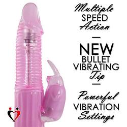 Copper Ribbed LeLuv Rabbit Vibrator Bundle with Mini Bullet Massager