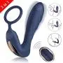 Vibrating Prostate Massager with Cock Ring, BOMBEX 10 Patterns Anal Plug with Remote Control, Silicone G-spot Vibrator Sex Toys for Men, Women and Couple Vibrating Prostate Massager with Cock Ring, BOMBEX 10 Patterns Anal Plug with Remote Control, Silicone G-spot Vibrator Sex Toys for Men, Women and Couple