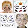 MUYOS Halloween Tattoos for Kids - Bat, Skeletons, Ghosts, Pumpkins, Spiders Temporary Tattoo Sticker - Halloween Party Favor Decorations -12 Sheets