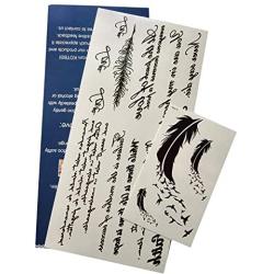 Kotbs Temporary Tattoos Paper Lovely English Words & Feather Designs Body Art Make up for Women Fake Tattoo Sticker (1 Sheet Pack)