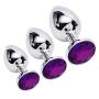 3PCS Stainless Steel with Jewelry Sexy Stimulation Toys for Adult,Ship from US (Purple)