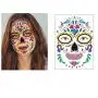 Day of the Dead Sugar Skull Temporary Face Tattoo Kit 4 Sheets Halloween Temporary Face Tattoos Sticker Decoration Halloween Masquerade Party Supplies Day of the Dead Sugar Skull Temporary Face Tattoo Kit 4 Sheets Halloween Temporary Face Tattoos Sticker Decoration Halloween Masquerade Party Supplies