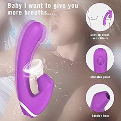 yishunmaoyi USB Rechargeable Silent Waterproof Vibrator, 10 Vibration Intensities 3 Sucking Modes are Available for Touchless Stimulation