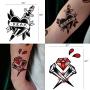Imarisha Temporary Tattoos for Women Men Adults - Vintage Old School Design Body Arm Hand Temporary Semi-Permanent Tattoos Stickers 13 Sheets | Skin Safe | Waterproof | Removable