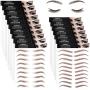 9 Sheets 4D Hair-Like Authentic Eyebrows Waterproof Eyebrow Tattoo Stickers Eyebrow Transfers Stickers Eyebrow Grooming Shaping Sticker for Women Girls Makeup Supplies, 9 Styles 90 Pairs (Light Brown)