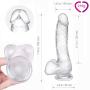 Realistic Dildo, Louviva 7 Inch Clear Jelly Dildo with Suction Cup for Women