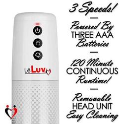 LeLuv Mens Ipump Electric Penis Pump Tubeless 3-Speedmatic Electric Battery Powered Wireless White Bundle with Magic Sleeve Male Stamina Trainer