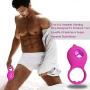 Dolphin Vibrating Penis Ring Rechargeable Silicone Cock Ring Stimulator for Male Longer Lasting Erections Sex Toys (Rose)