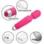 (Charitable Donations) Waterproof Cordless Wand Massager by YeperHub, Super Vibration and Portable, Handheld Exercise Relaxation and Body Massager (Pink)