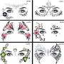 Pinkiou Facial Art Stickers Women Face Eye Temporary Tattoo Festival Waterproof Stickers (6 pieces) Pinkiou Facial Art Stickers Women Face Eye Temporary Tattoo Festival Waterproof Stickers (6 pieces)