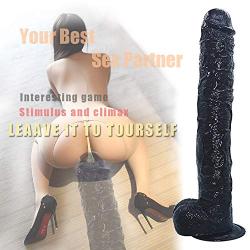 MXJYB 16.93 Inch Huge Long Handsfree Female Personal Massager Lifelike Big Monster Massage Wand Adult Fun Sexea Supplies MXJYB (Color : Black)