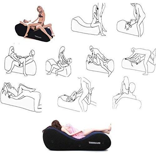 SUKITI Inflatable Sex Sofa with Pump Handcuffs & Leg Cuffs-Air Sofa Portable Magic Cushion Ramp Body Pillow Inflatable Sex Furniture Lounger Multinational Yoga Chaise Lounge/Relax Chair