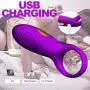 Cock Ring Vibrating Penis Ring Waterproof Rechargeable Couple Vibrator with 12-Speed Vibrations, Full Silicone Powerful Clitoris Stimulator Vibrators Adult Sex Toy by MELO (Purple) Cock Ring Vibrating Penis Ring Waterproof Rechargeable Couple Vibrator with 12-Speed Vibrations, Full Silicone Powerful Clitoris Stimulator Vibrators Adult Sex Toy by MELO (Purple)