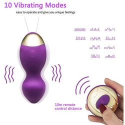 Bullet Vibrator SEXYSHEEP Waterproof Vibrating Egg Sex Toys for Women in Silicone s Wireless USB Rechargeable Vibrator with 10 Modes (Purple)