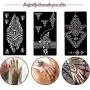 Koogel 18 Sheets Henna Tattoo Stencil Kit, 97 Pcs Temporary Glitter Airbrush Tattoo Stencils Arabian Tattoo Stickers for Face Paint Body Art Koogel 18 Sheets Henna Tattoo Stencil Kit, 97 Pcs Temporary Glitter Airbrush Tattoo Stencils Arabian Tattoo Stickers for Face Paint Body Art
