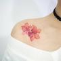 DaLin 4 Sheets Sexy Floral Temporary Tattoos for Women Flowers Collection (Red Cherry)