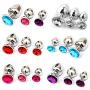 Batyuery 3 Pcs Crystal Amal Plug Round Shaped Base with Jewelry Butt Six Kit for Men Amal Play