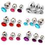 BUBUCAST 3 Pcs Crystal Glass Amal Plug Round Shaped with Jewelry for Men Women