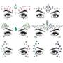 SHINEYES 6 Pcs Music Festival Face Jewels, Rhinestone Rave Face Gems Glitter,Crystal Birthday Party Festival Face Sticker, Eyes Face Body Temporary Tattoos for Festival Party